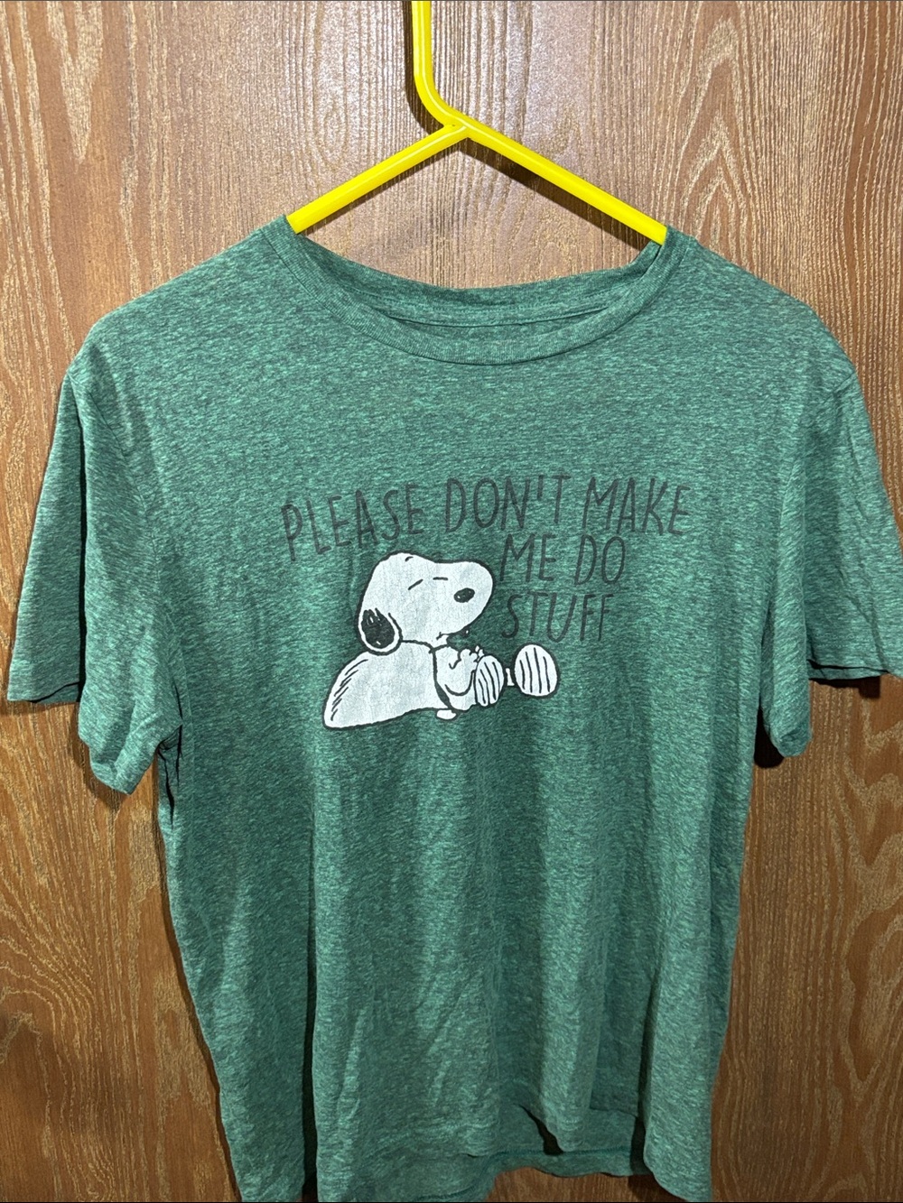 Peanuts Green Snoopy 'Please Don't Make Me Do Stuff' Dog Tee